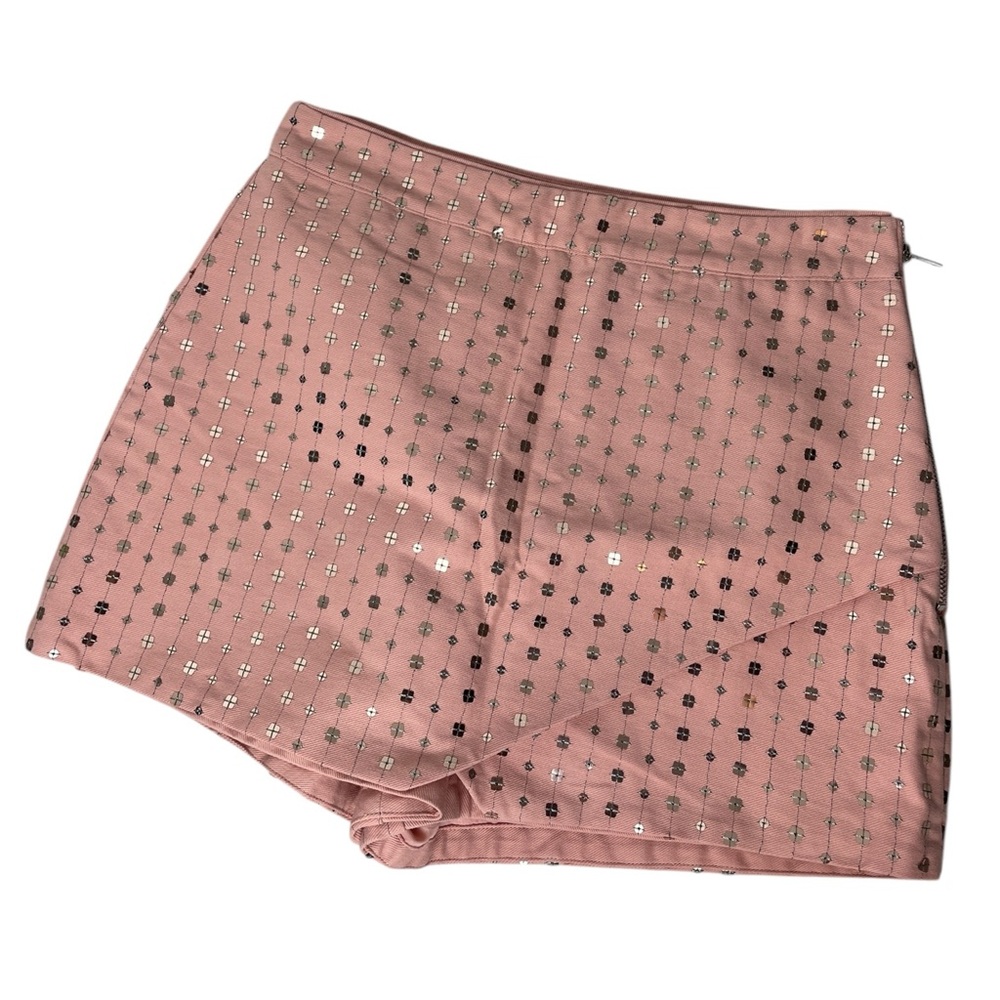 NEW Sequin Pink Wrap Skort Skirt Shorts Free the Roses Size Large NWT $80 Retail